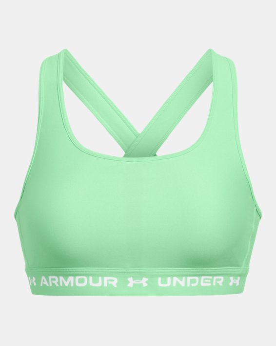 Sujetador deportivo de sujeción media y espalda cruzada Armour® para mujer, Green, pdpMainDesktop image number 9